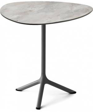 Стол ламинированный обеденный Tripe антрацит, каменный 640х640х740 мм