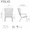 Лаунж-кресло пластиковое с подушкой Folio антрацит, зеленый 720х810-925х1130-1065 мм
