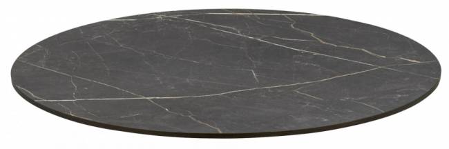 Столик ламинированный кофейный Tripe черный, черный мрамор Сахара Ø700х510 мм