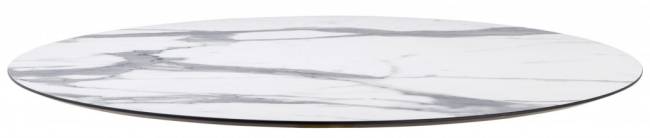 Стол ламинированный барный складной Tripe Folding белый, белый мрамор Каррара Ø600х1100 мм