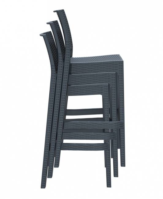 Стул пластиковый барный Jamaica антрацит 400х510х1080 мм