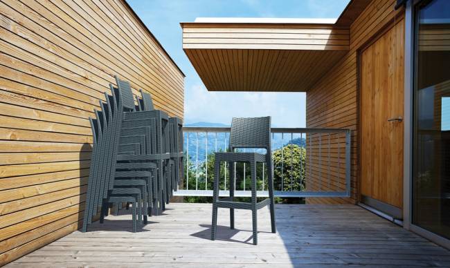 Стул пластиковый барный Jamaica антрацит 400х510х1080 мм