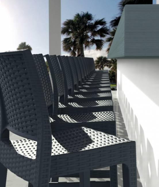 Стул пластиковый барный Jamaica антрацит 400х510х1080 мм