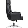 Кресло офисное / Тринити black / черная кожа / алюминиевая база