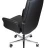 Кресло офисное / Тринити black / черная кожа / алюминиевая база