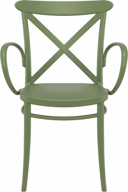 Кресло пластиковое Cross XL оливковый 570х510х870 мм