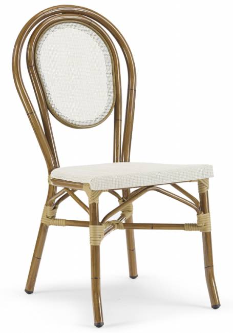 Стул металлический текстиленовый GS 955 бамбук, бежевый 420х510х880 мм