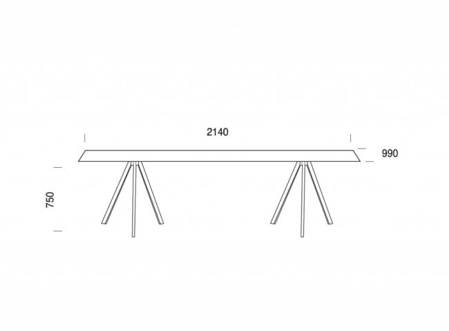 Стол ламинированный Tower черный 2140х990х750 мм