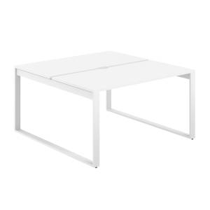 AG.134.WH.V.72.WH  / Рабочая станция 1200х1438х750  / профиль О-образный: 70х20 белый; столешница с вырезом: белый