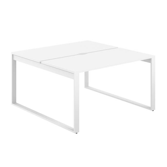 AG.134.WH.V.72.WH  / Рабочая станция 1200х1438х750  / профиль О-образный: 70х20 белый; столешница с вырезом: белый