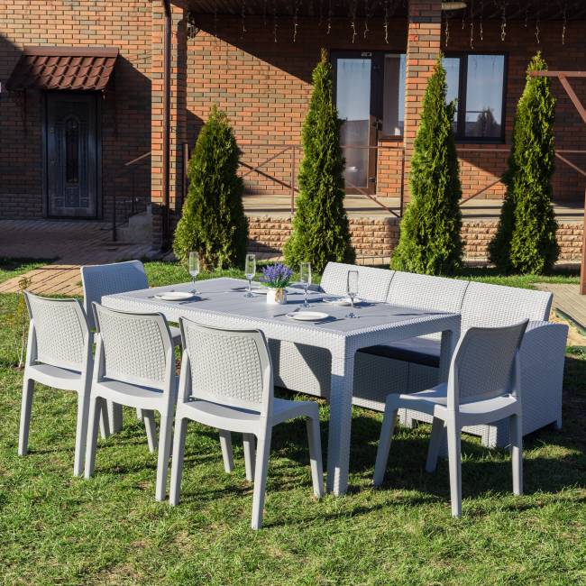 Обеденный комплект JULY LUX XXL светло-серый