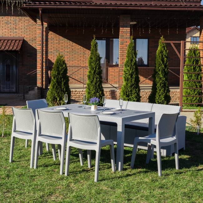 Обеденный комплект JULY LUX XXL светло-серый