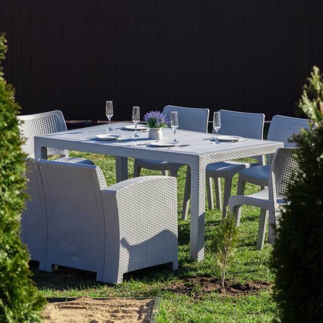 Обеденный комплект JULY LUX XXL светло-серый