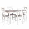 Обеденный комплект Хадсон (стол + 4 стула)/ Hudson Dining Set (mod.0104) МДФ/тополь/меламин, стол: 118х74х73 см, стул: 42,5x46,5x93,5 см, white (белый) / grey (серый) white (белый) / grey (серый) МДФ/тополь/меламин