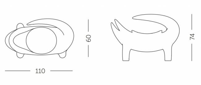 Стул из биопластика Kroko Special песок Сахары 1100х600х740 мм