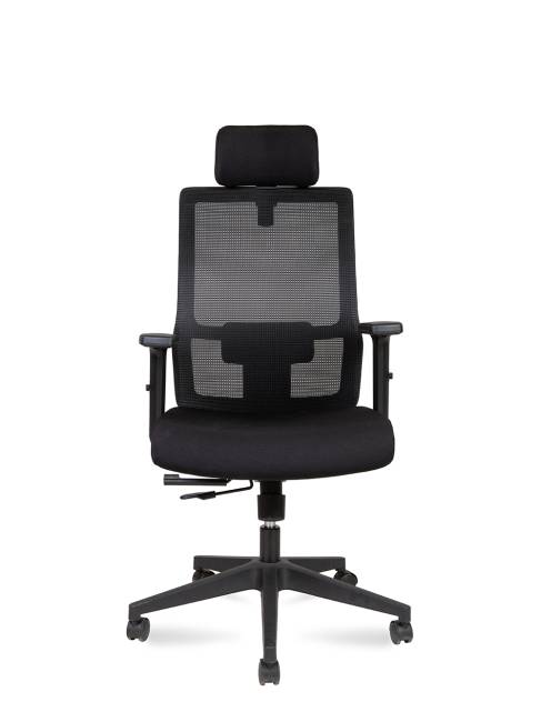 Кресло офисное / Тэхо / Techo / черный пластик/ черная сетка / черная ткань