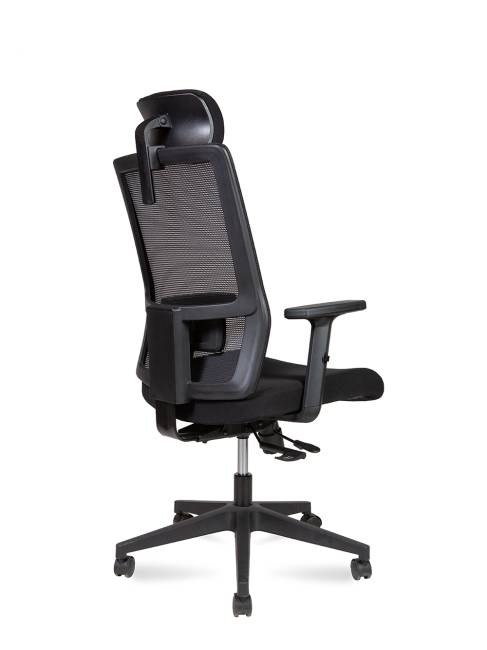 Кресло офисное / Тэхо / Techo / черный пластик/ черная сетка / черная ткань