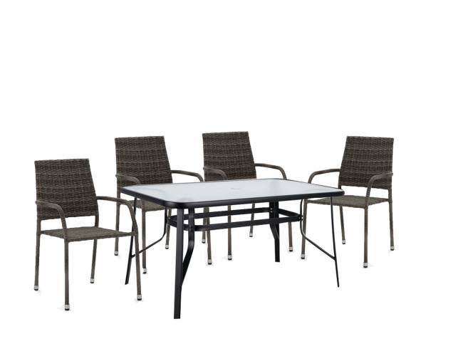 Набор мебели из искусственного ротанга Гарда, серый																													  