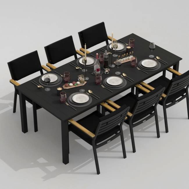 Стол обеденный DOLLA 220 см карбон