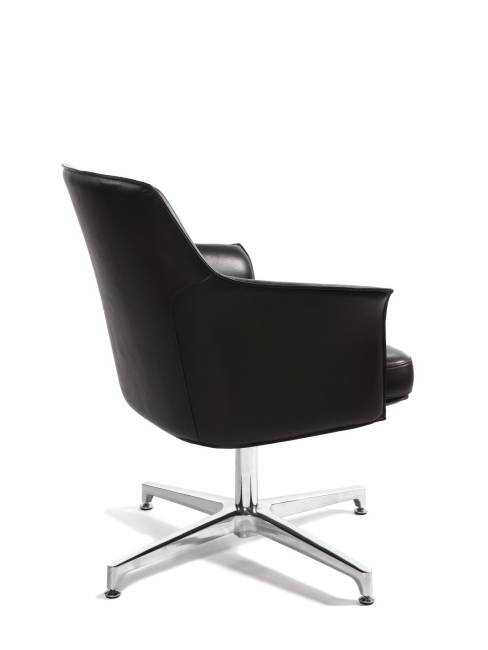 Кресло офисное / Бордо CF / темно-коричневая экокожа / алюминиевая крестовина