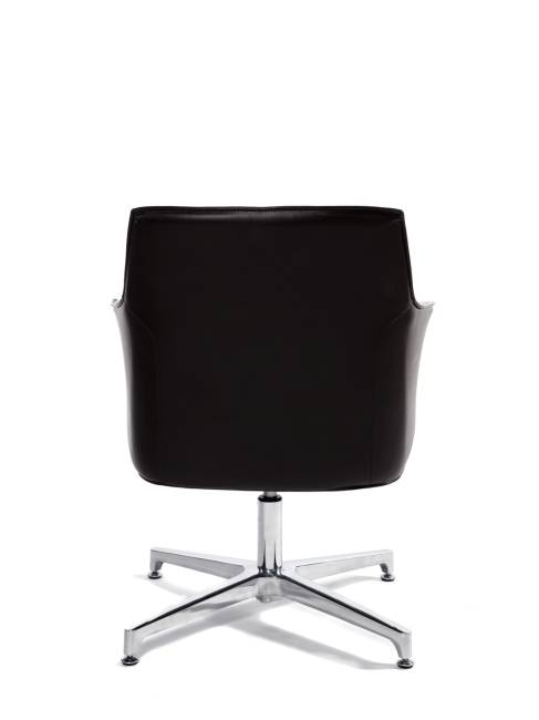 Кресло офисное / Бордо CF / темно-коричневая экокожа / алюминиевая крестовина