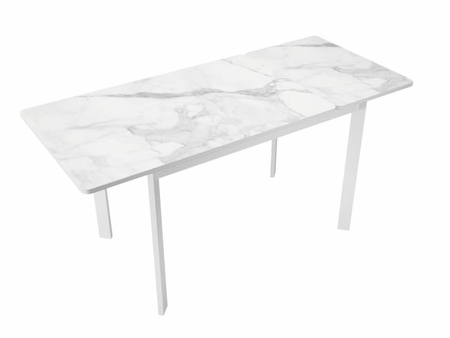 Стол DikLine LK110 Керамика Белый мрамор/подстолье белое/опоры белые