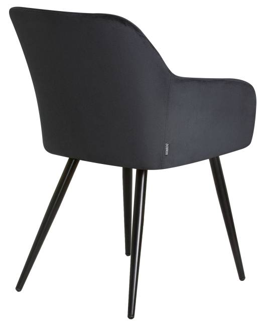 Стул обеденный DOBRIN ROBERT, черные матовые ножки, велюр V108-77 Чёрный