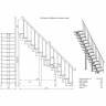 Модульная лестница Стандарт - Классик (прямой марш) 3150-3290, 225, Серый
