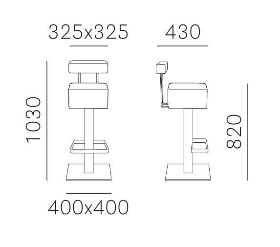 Стул барный с обивкой HX 400х430х1030 мм Стул барный с обивкой HX 400х430х1030 мм