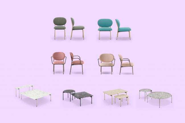 Стул лаунж с обивкой Blume матовая бронза 650х620х770 мм