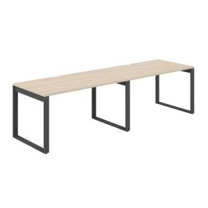 AG.178.AR.V.72.AN / Рабочая станция s-b-s 2800х800х750 / профиль О-образный: 70х20 антрацит; столешница с вырезом; столешница: акация равелло