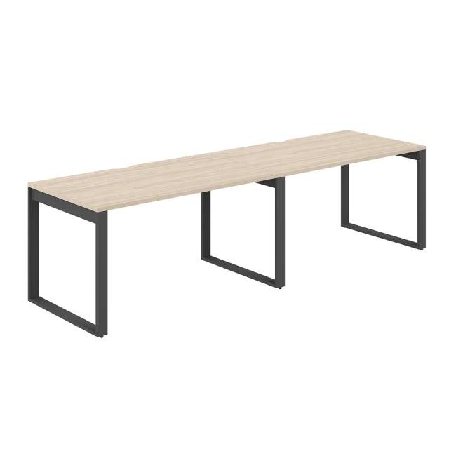 AG.178.AR.V.72.AN / Рабочая станция s-b-s 2800х800х750 / профиль О-образный: 70х20 антрацит; столешница с вырезом; столешница: акация равелло