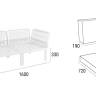 Диван пластиковый двухместный с подушками Portofino Lounge белый, темно-серый 1600х800х690 мм Диван пластиковый двухместный с подушками Portofino Lounge белый, темно-серый 1600х800х690 мм