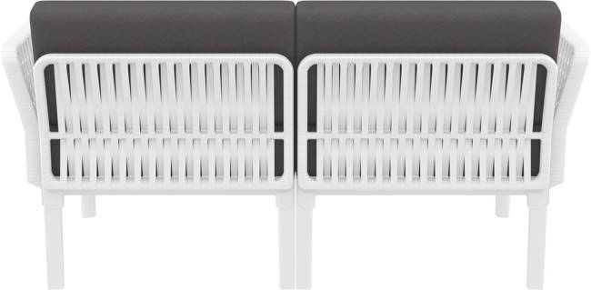 Диван пластиковый двухместный с подушками Portofino Lounge белый, темно-серый 1600х800х690 мм Диван пластиковый двухместный с подушками Portofino Lounge белый, темно-серый 1600х800х690 мм
