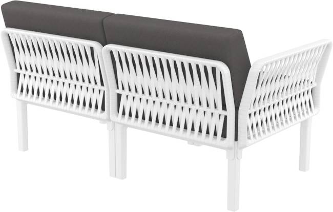 Диван пластиковый двухместный с подушками Portofino Lounge белый, темно-серый 1600х800х690 мм Диван пластиковый двухместный с подушками Portofino Lounge белый, темно-серый 1600х800х690 мм