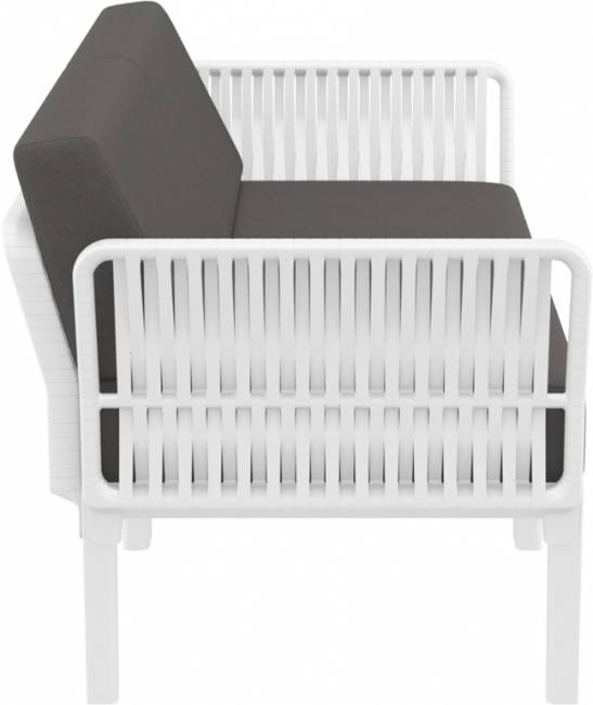 Диван пластиковый двухместный с подушками Portofino Lounge белый, темно-серый 1600х800х690 мм Диван пластиковый двухместный с подушками Portofino Lounge белый, темно-серый 1600х800х690 мм