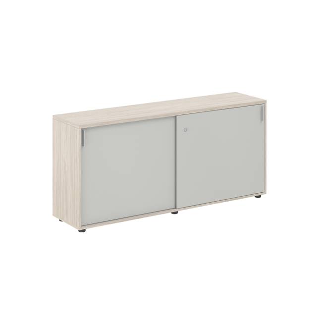 SG.703.OL.SH / Шкаф купе 1638х400х750 низкий, с замком / корпус: дуб светлый, фасады: серый бархат