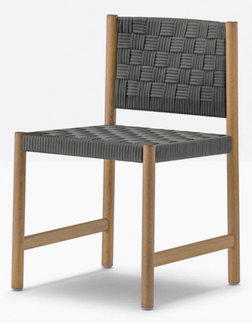 Стул деревянный плетеный Griante натуральный, антрацит 485х530х780 мм