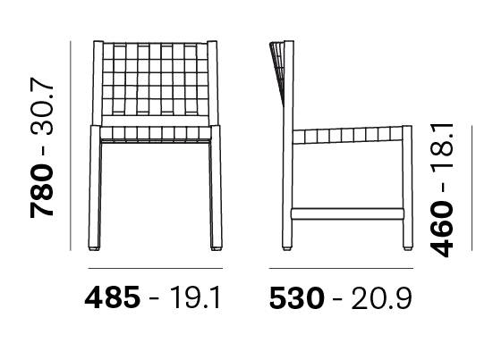 Стул деревянный плетеный Griante натуральный, антрацит 485х530х780 мм