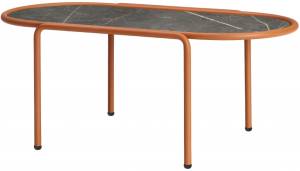 Столик кофейный металлический Dress Code терракотовый, черный мрамор Сахара 770х400х300 мм