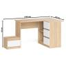 Угловой компьютерный стол Мори МС-16 правый с тумбой ТМП400 цвет дуб сонома/белый