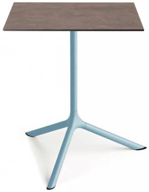 Стол ламинированный обеденный Tripe Maxi голубой, кортен 700х700х740 мм