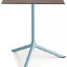 Стол ламинированный обеденный Tripe Maxi голубой, кортен 700х700х740 мм