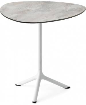 Стол ламинированный обеденный Tripe белый, каменный 640х640х740 мм