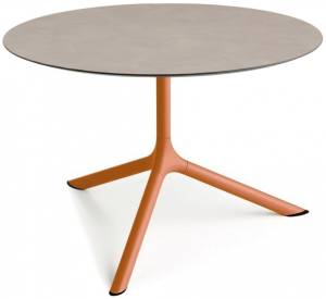 Столик ламинированный кофейный Tripe Maxi терракотовый, тортора шпатель Ø800х510 мм