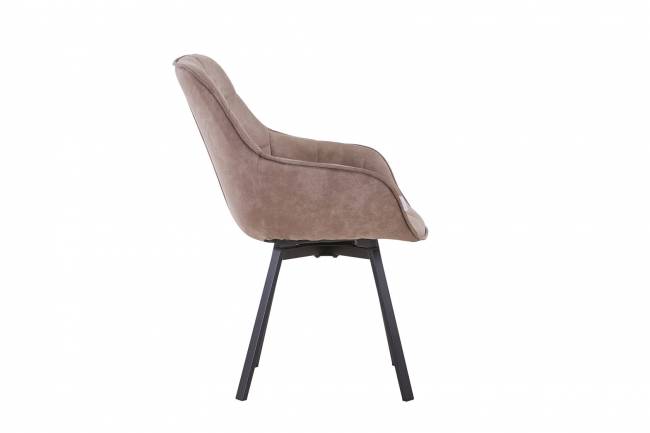 Полукресло поворотное Milan замша темный латте/черные опоры