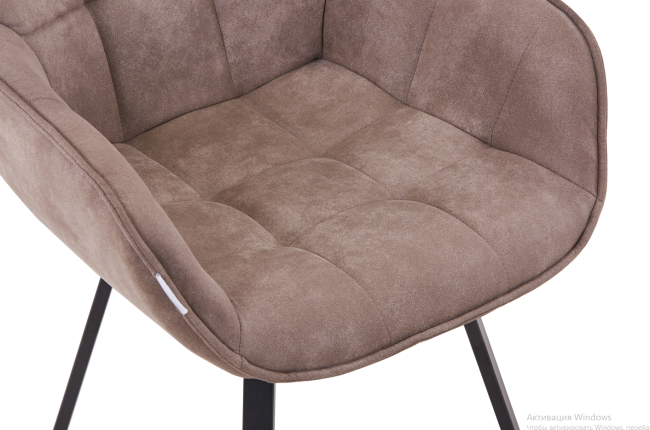 Полукресло поворотное Milan замша темный латте/черные опоры