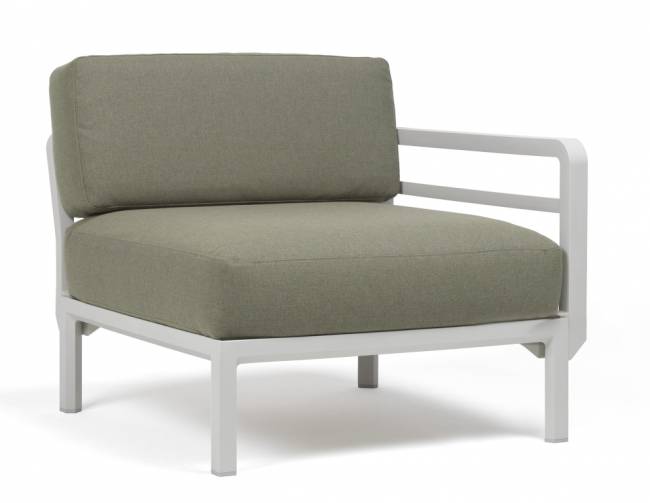 Диван пластиковый с подушками Maximo 2 гипс, тимьян 1860х940х790 мм