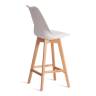 Стул барный TULIP BAR (mod. C1014H-1) / 2 шт. в упаковке пластик/дерево, 42 х 47,5 х 104 см, White (Белый) 70029/ натуральный (Комплект из 2 шт.) White (Белый) 70029/ натуральный пластик/дерево