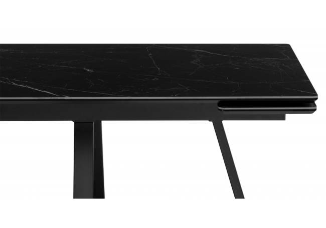 Керамический стол Памелла 140(200)х80 черный мрамор shakespeare black / черный